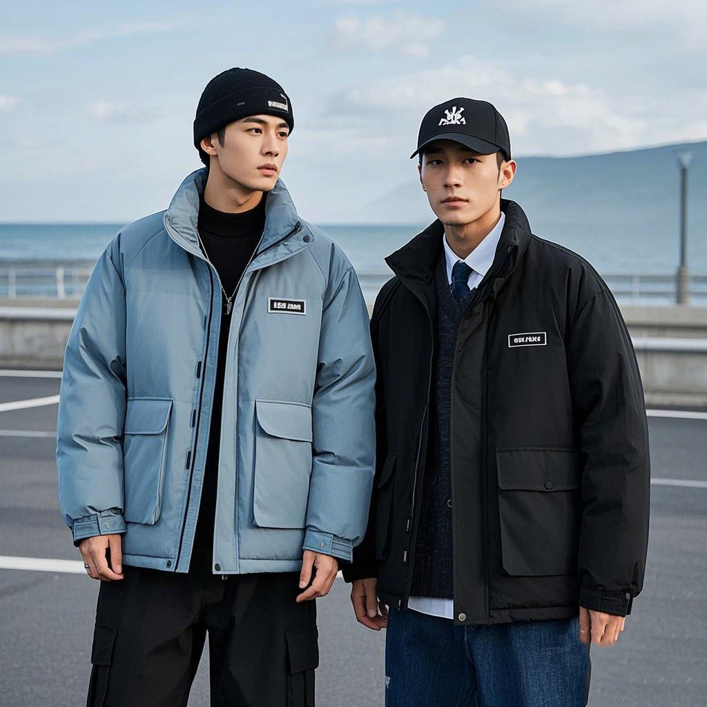 美式工装羽绒服男款加厚潮高级感短款棉衣外套立领冬装面包服